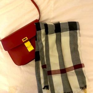 Lightweight Check Wool Silk Scarf